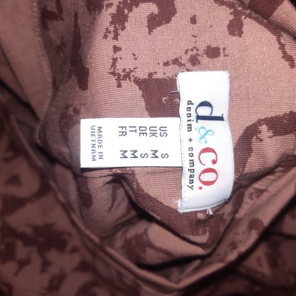 d&co Women’s Brown Patterned Casual Boho Midi Dress Size M BG30 - Picture 4 of 4